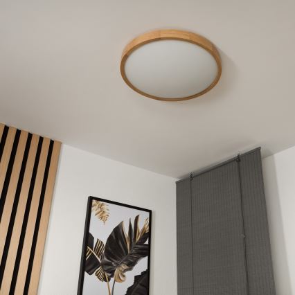Стельовий світильник OAK SLIM 3xE27/60W/230V дуб ø 47 см