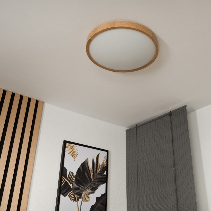 Стельовий світильник OAK SLIM 3xE27/60W/230V дуб ø 47 см