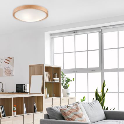 Стельовий світильник OAK SLIM 3xE27/60W/230V дуб ø 47 см