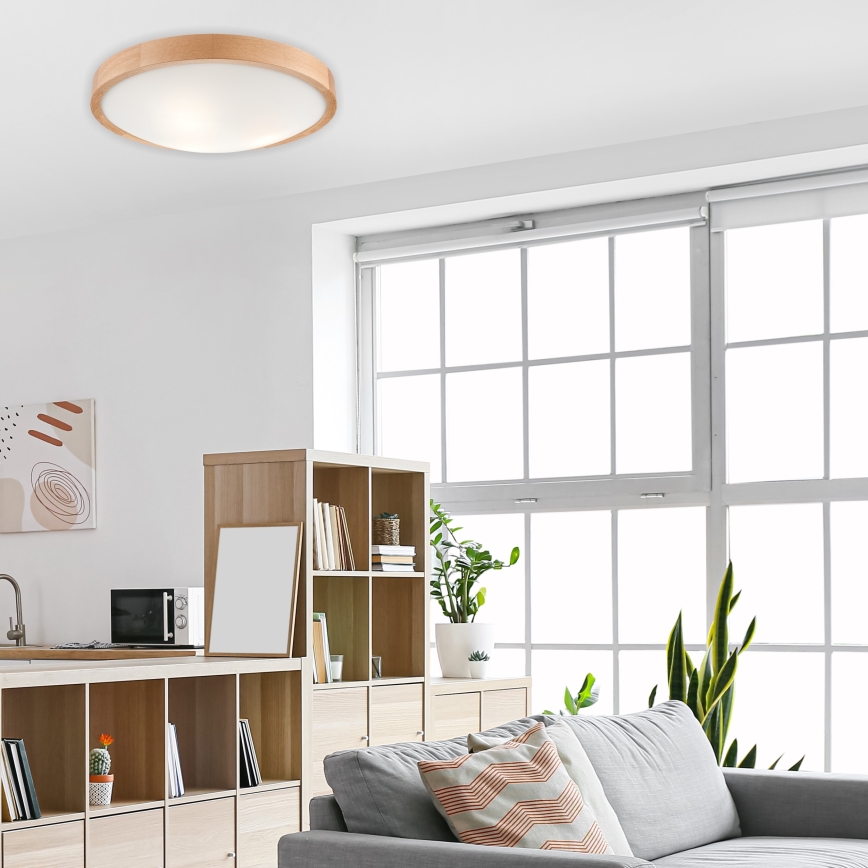 Стельовий світильник OAK SLIM 3xE27/60W/230V дуб ø 47 см