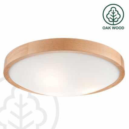 Стельовий світильник OAK SLIM 3xE27/60W/230V дуб ø 47 см