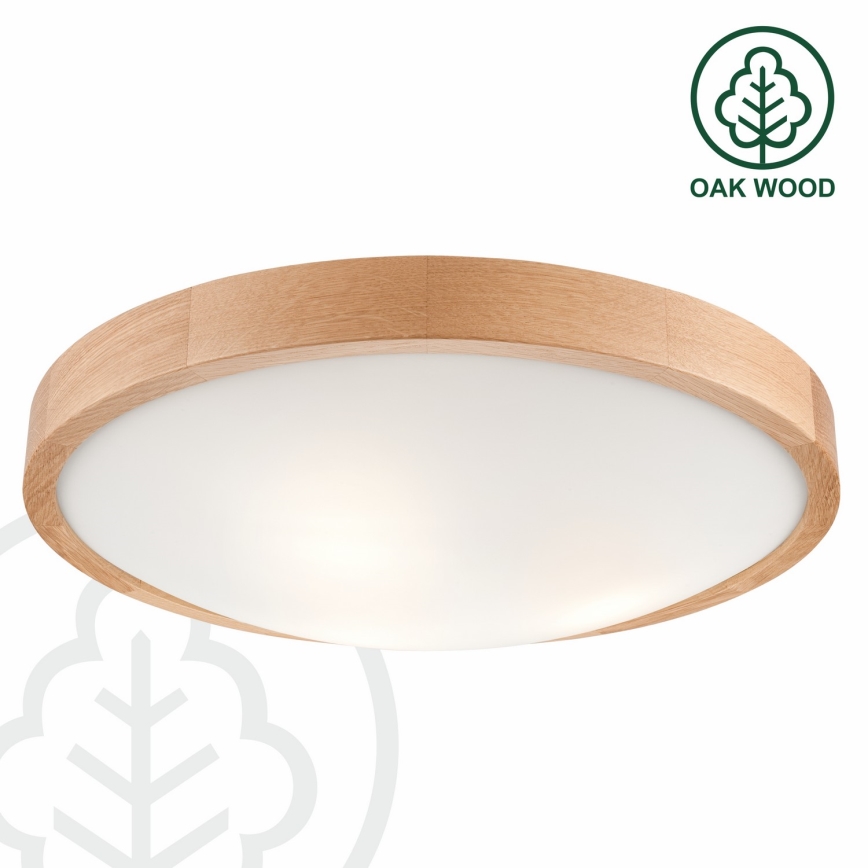 Стельовий світильник OAK SLIM 3xE27/60W/230V дуб ø 47 см