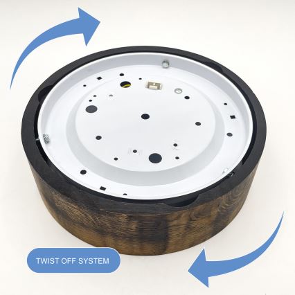 Потолочний світильник OAK SMOKY 1xE27/15W/230V ? 27,5 см дуб/темно-коричневий