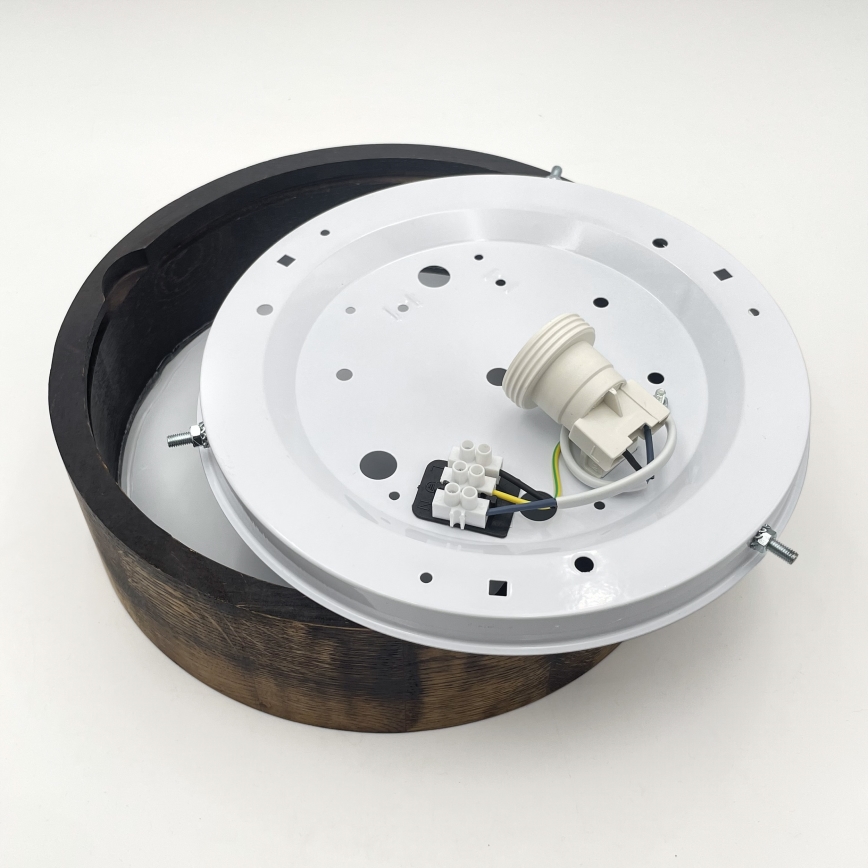 Потолочний світильник OAK SMOKY 1xE27/15W/230V ? 27,5 см дуб/темно-коричневий