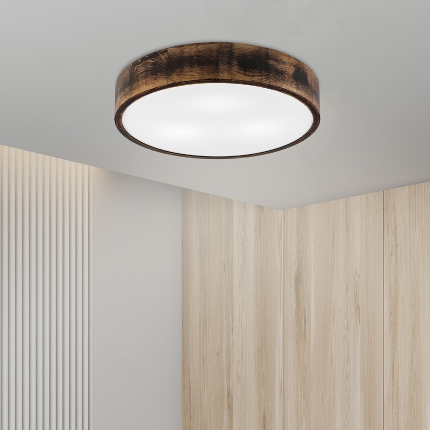 Стельовий світильник OAK SMOKY 3xE27/15W/230V ø 47,5 см дуб/темно-коричневий
