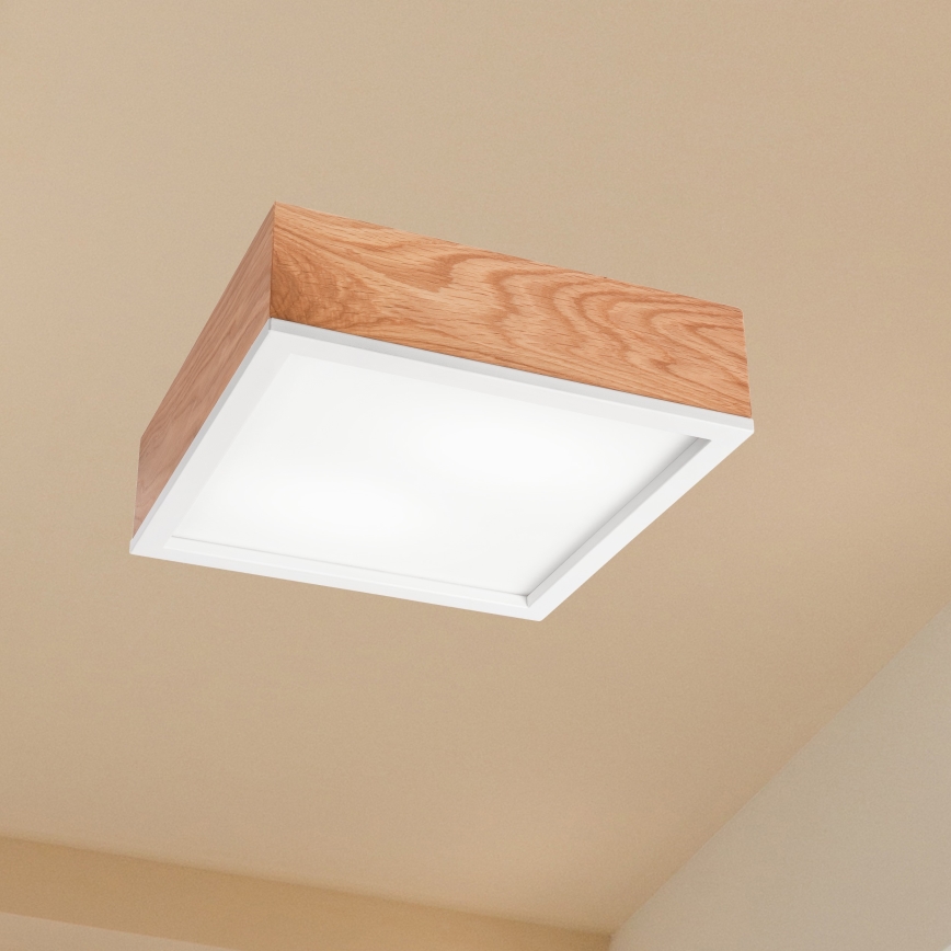 Стельовий світильник OAK SQUARE 2xE27/15W/230V 31x31 см дуб/білий