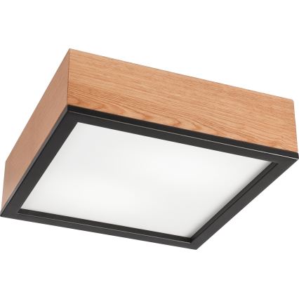 Стельовий світильник OAK SQUARE 2xE27/15W/230V 31x31 см дуб/чорний