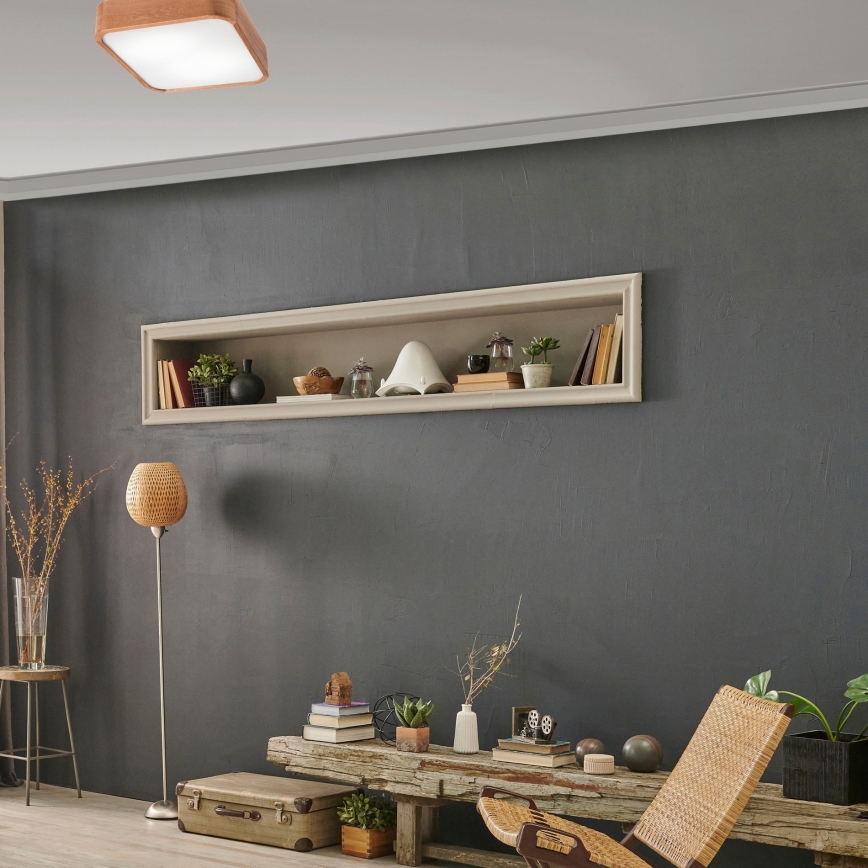 Стельовий світильник OAK SQUARE 2xE27/15W/230V 35x35 см дуб
