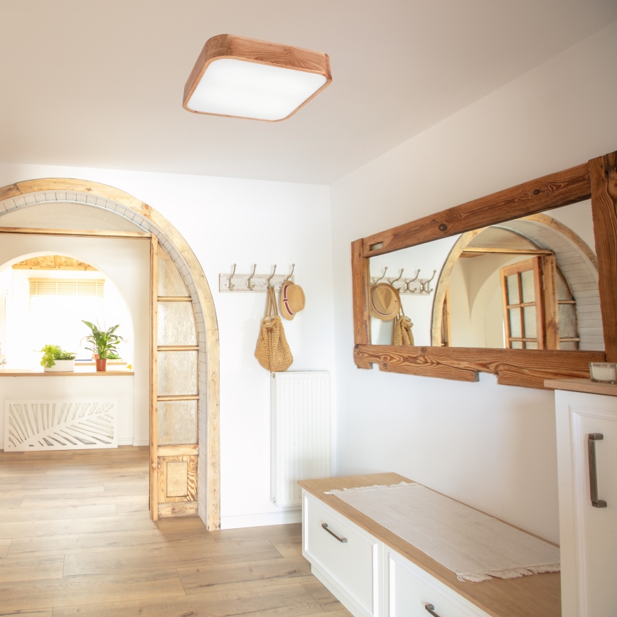 Стельовий світильник OAK SQUARE 4xE27/15W/230V 45x45 см дуб