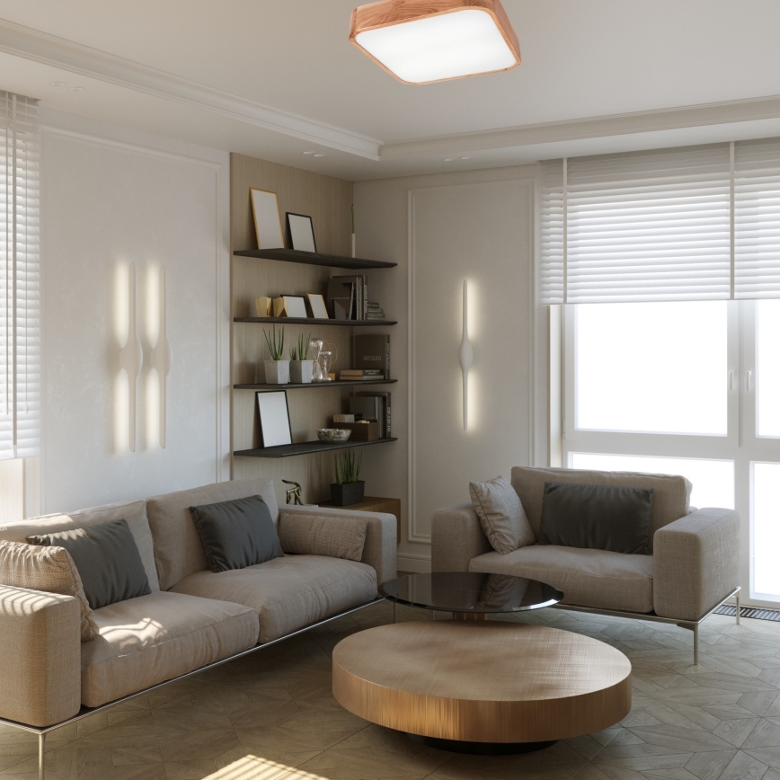 Стельовий світильник OAK SQUARE 4xE27/15W/230V 45x45 см дуб