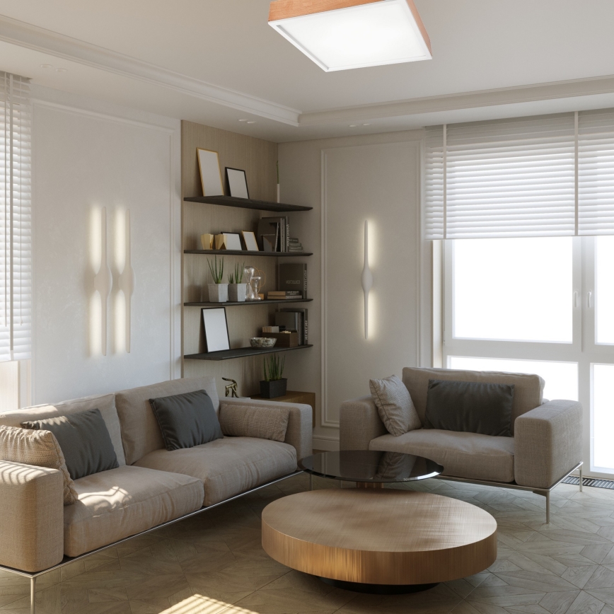 Стельовий світильник OAK SQUARE 4xE27/15W/230V 48x48 см дуб/білий
