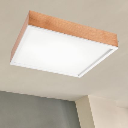 Стельовий світильник OAK SQUARE 4xE27/15W/230V 48x48 см дуб/білий