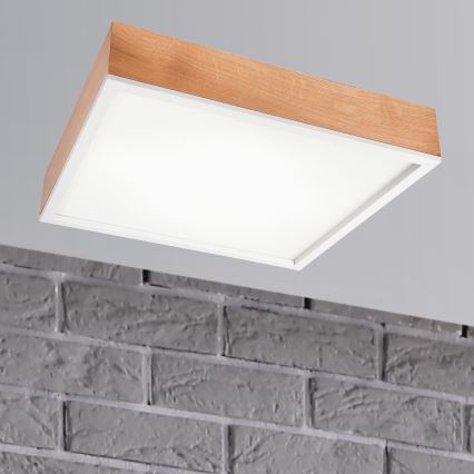 Стельовий світильник OAK SQUARE 4xE27/15W/230V 48x48 см дуб/білий