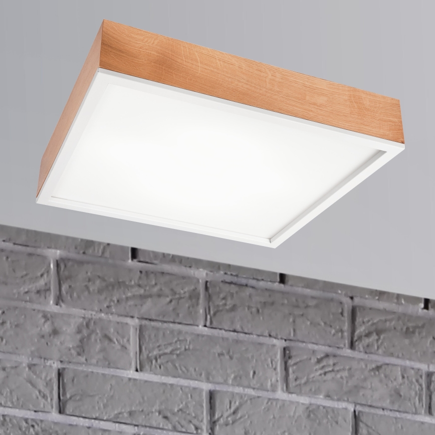 Стельовий світильник OAK SQUARE 4xE27/15W/230V 48x48 см дуб/білий