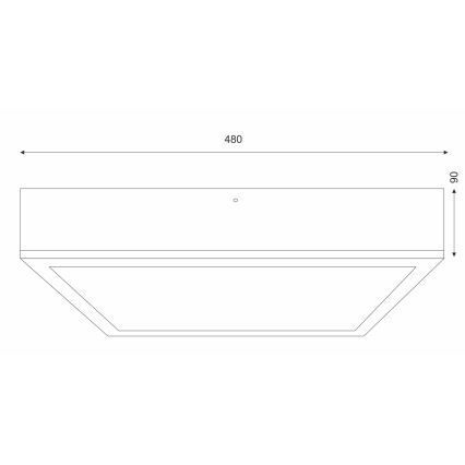 Стельовий світильник OAK SQUARE 4xE27/15W/230V 48x48 см дуб/білий