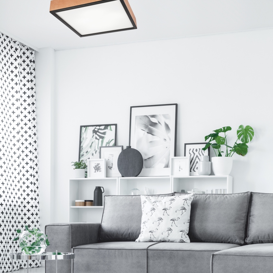 Стельовий світильник OAK SQUARE 4xE27/15W/230V 48x48 см дуб/чорний