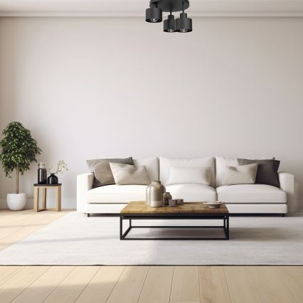 Стельовий світильник PARKLA 3xE27/15W/230V чорний