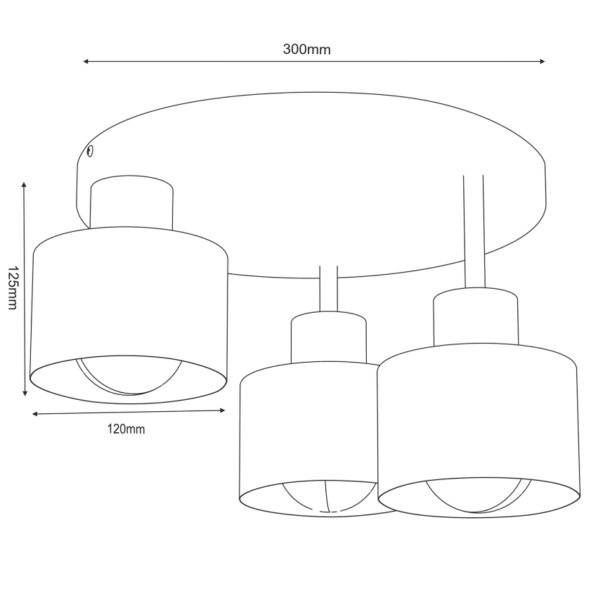 Стельовий світильник PARKLA 3xE27/15W/230V чорний/золотий