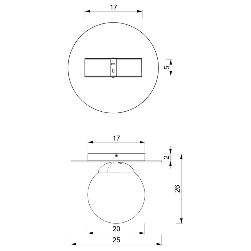 Стельовий світильник PLATO 1xE14/40W/230V діаметр 25 см
