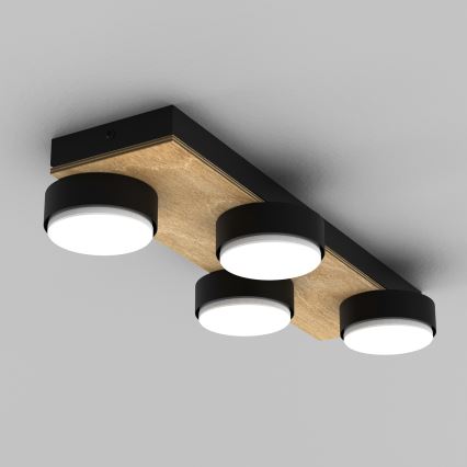 Стельовий світильник SEMA 4xGX53/15W/230V чорний/коричневий/дуб