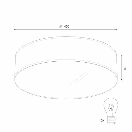 Стельовий світильник SIRJA 2xE27/60W/230V діаметр 45 cm кремовий