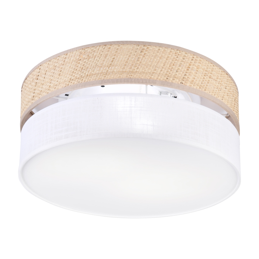 Стельовий світильник SIRJA DOUBLE BOHO 2xE14/15W/230V діам. 35 см бежевий/білий