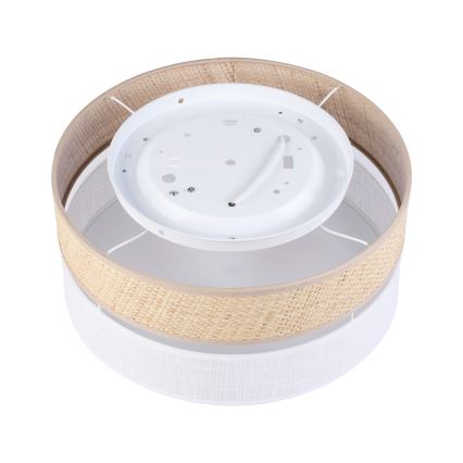 Стельовий світильник SIRJA DOUBLE BOHO 2xE14/15W/230V діам. 35 см бежевий/білий