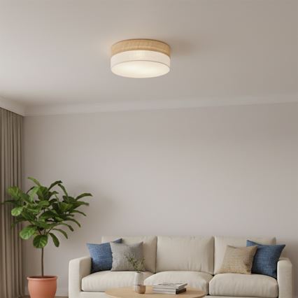 Стельовий світильник SIRJA DOUBLE BOHO 2xE14/15W/230V діаметр 35 см бежевий/кремовий