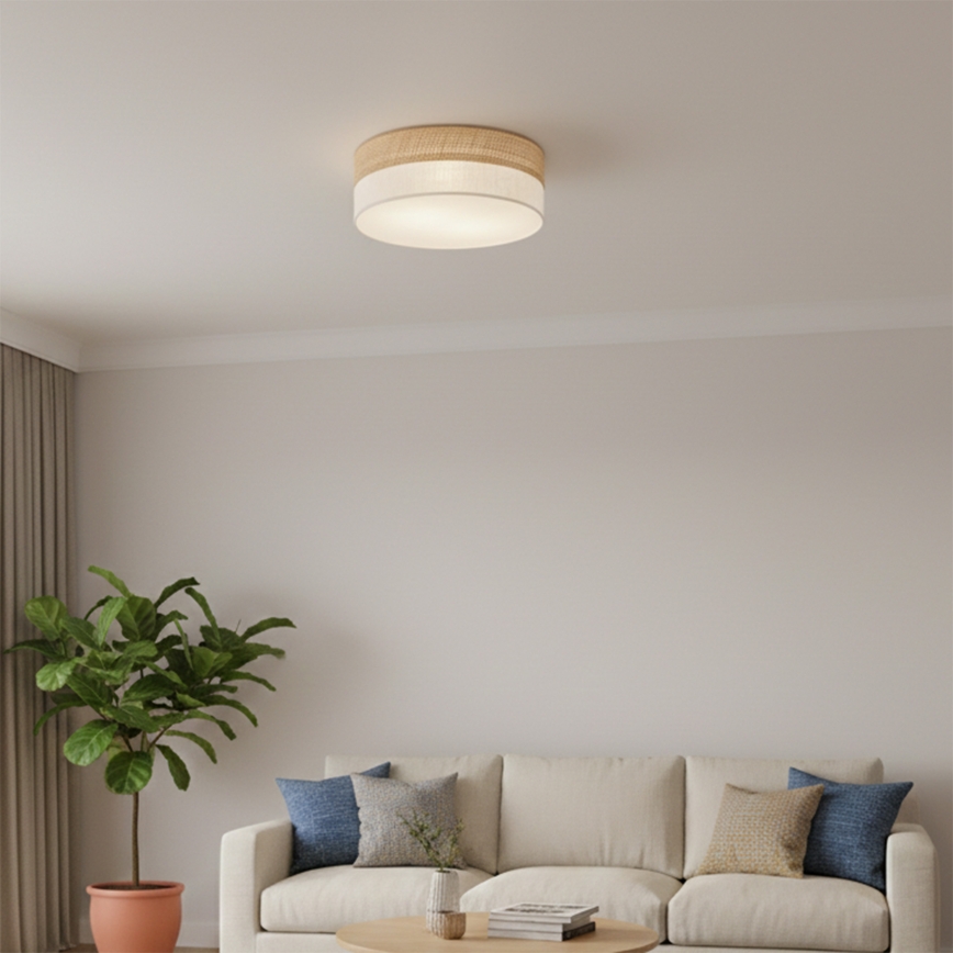 Стельовий світильник SIRJA DOUBLE BOHO 2xE14/15W/230V діаметр 35 см бежевий/кремовий