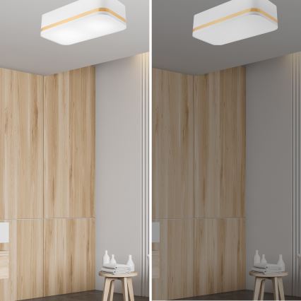 Стельовий світильник SIRJA SQUARE STRIPE 2xE27/15W/230V білий/золотий