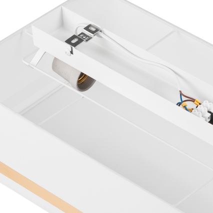 Стельовий світильник SIRJA SQUARE STRIPE 2xE27/15W/230V білий/золотий