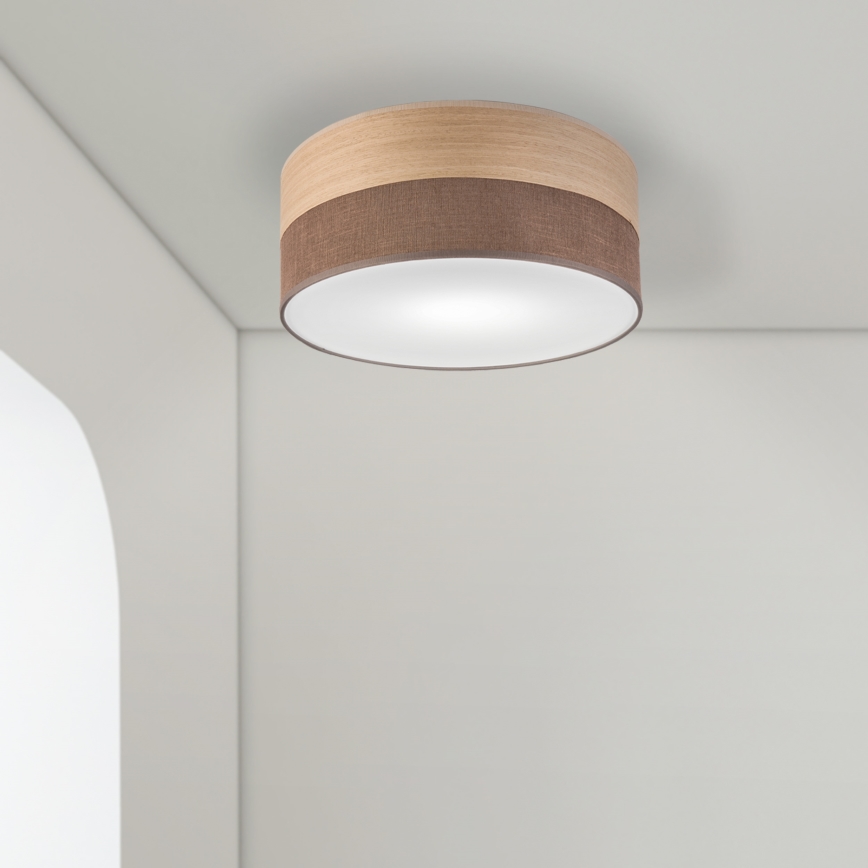 Стельовий світильник SIRJA WOOD 1xE27/15W/230V діаметр 35 см коричневий/дуб