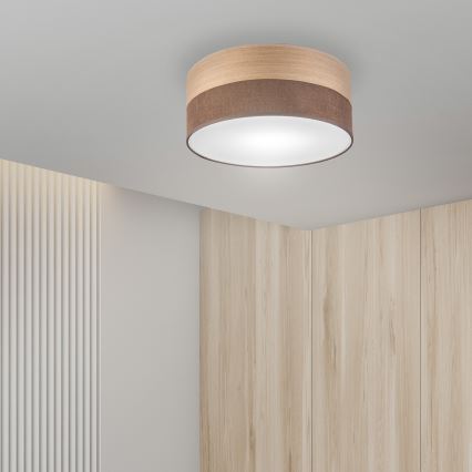 Стельовий світильник SIRJA WOOD 1xE27/15W/230V діаметр 35 см коричневий/дуб