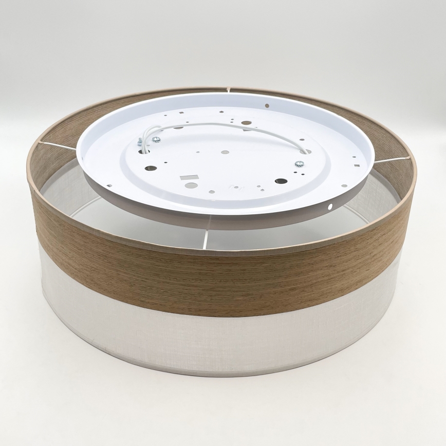 Стельовий світильник SIRJA WOOD 2xE27/15W/230V діаметр 45 см білий/дуб