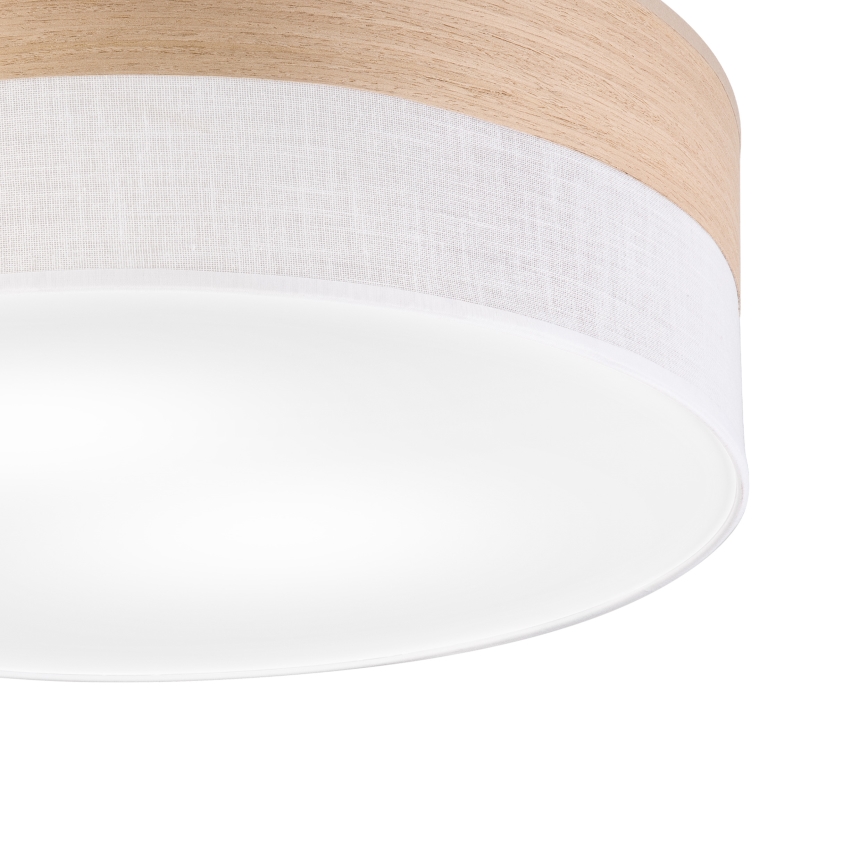 Стельовий світильник SIRJA WOOD 2xE27/15W/230V діаметр 45 см білий/дуб