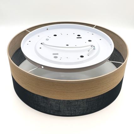 Стельовий світильник SIRJA WOOD 2xE27/15W/230V діаметр 45 см чорний/дуб