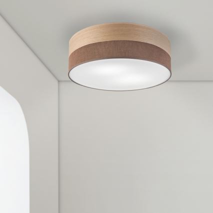 Стельовий світильник SIRJA WOOD 2xE27/15W/230V діаметр 45 см коричневий/дуб