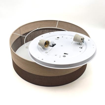 Стельовий світильник SIRJA WOOD 2xE27/15W/230V діаметр 45 см коричневий/дуб