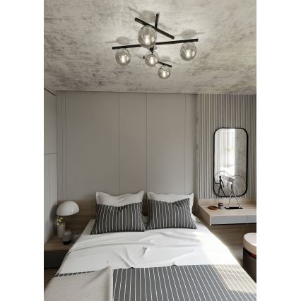 Стельовий світильник SMART 5xE14/10W/230V чорний/сірий