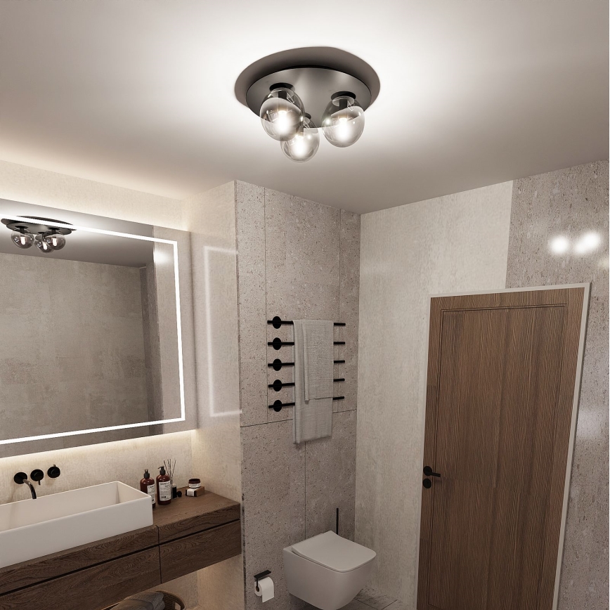 Стельовий світильник SOLAR 3xE14/10W/230V чорний/сірий