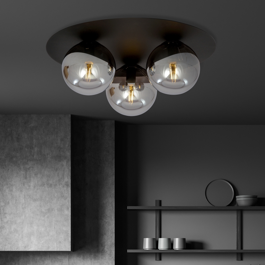 Стельовий світильник SOLAR 3xE14/10W/230V чорний/сірий