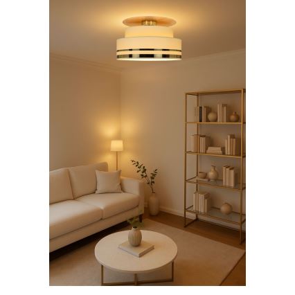 Стельовий світильник TAMI 1xE27/60W/230V діаметр 40 см бежевий/золотий