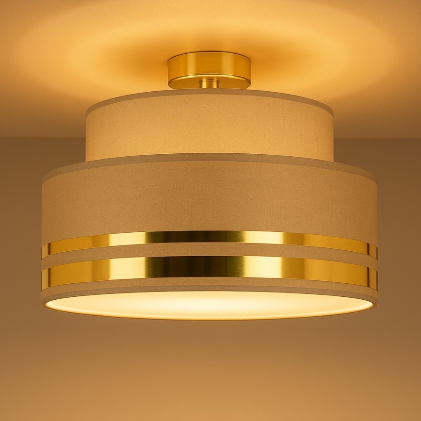 Стельовий світильник TAMI 1xE27/60W/230V діаметр 40 см коричневий/золотий