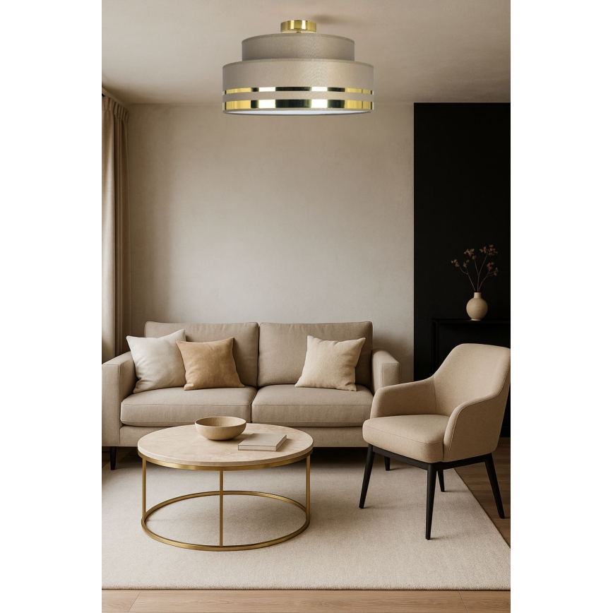 Стельовий світильник TAMI 1xE27/60W/230V діаметр 40 см коричневий/золотий