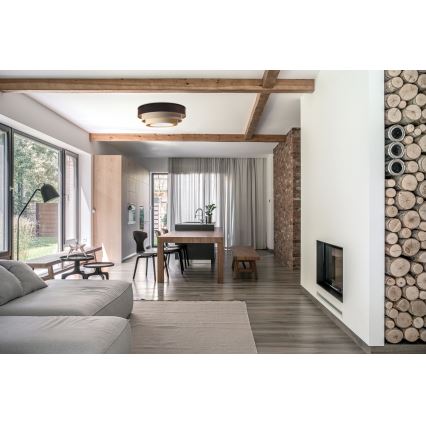 Потолочний світильник TRINITI 2xE27/60W/230V коричневий/бежевий/золотий