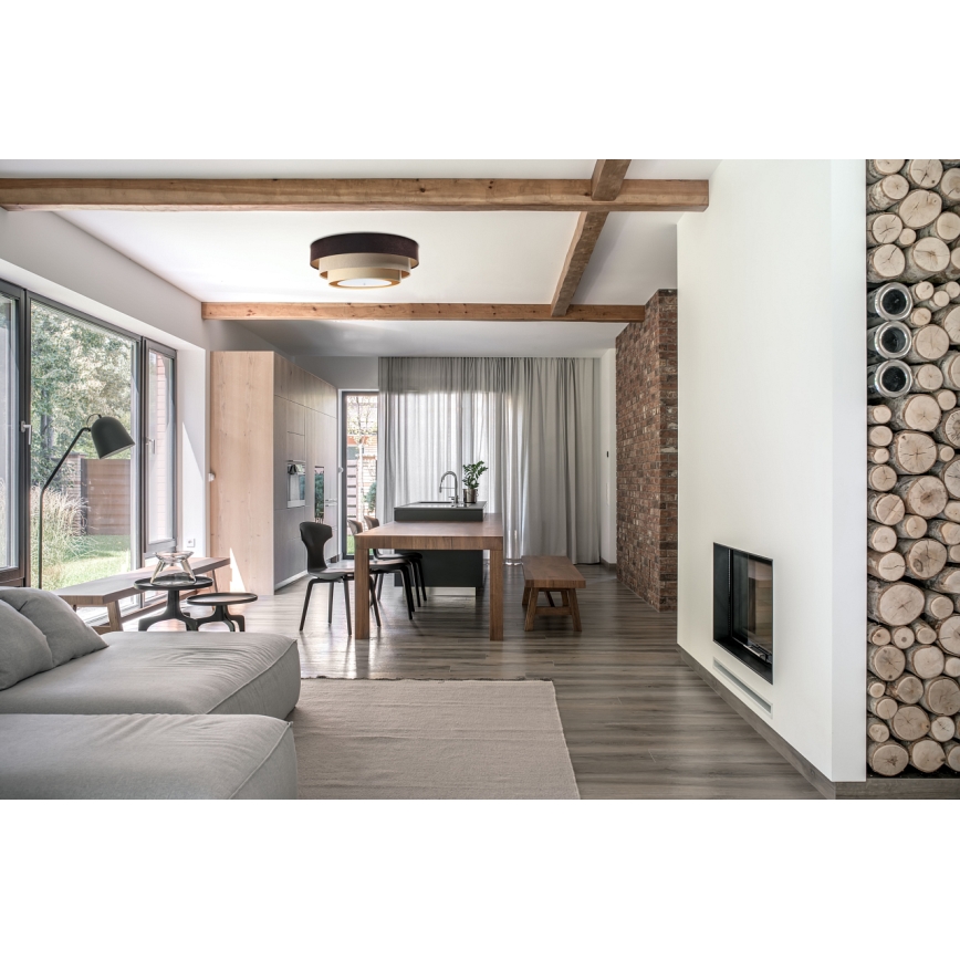 Потолочний світильник TRINITI 2xE27/60W/230V коричневий/бежевий/золотий