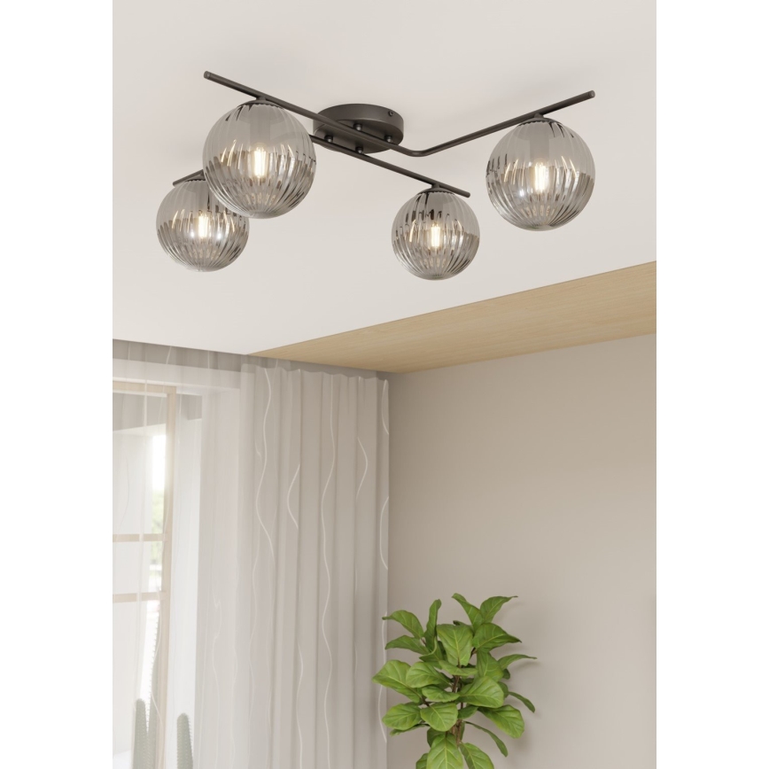 Стельовий світильник VESPA 4xE14/10W/230V чорний/сірий