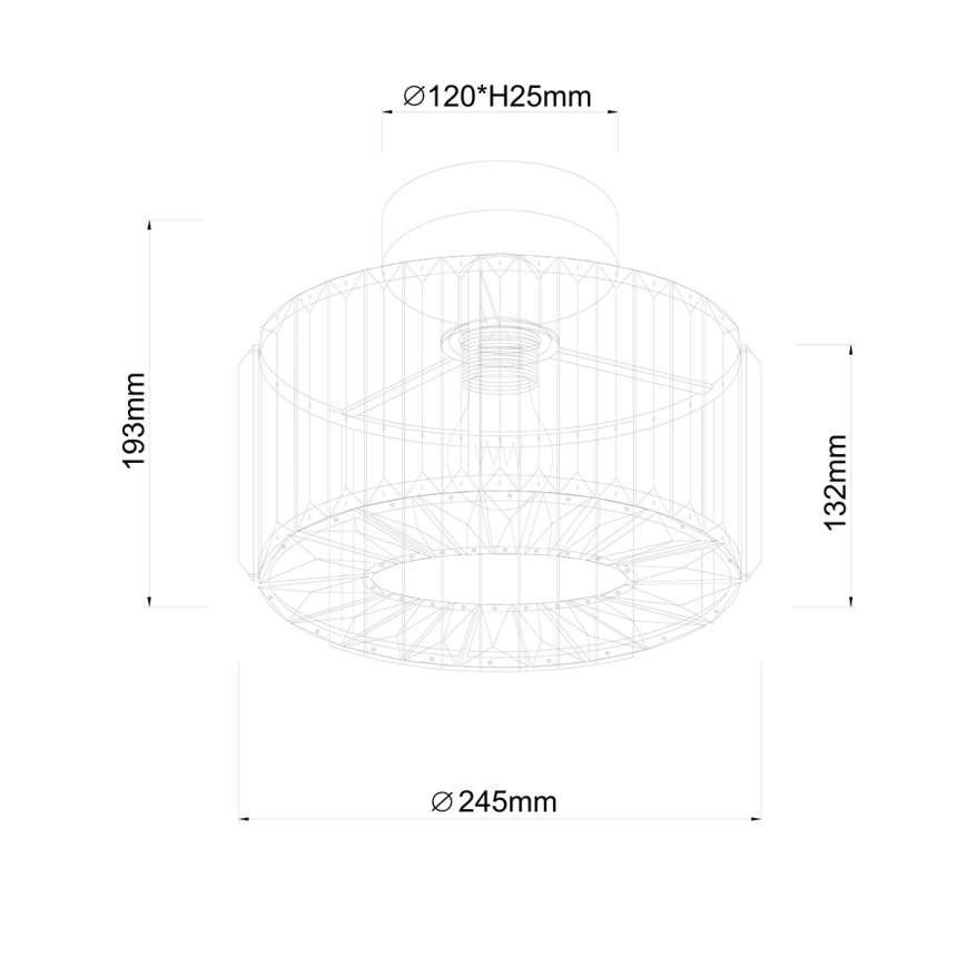 Стельовий світильник VETRO 1xE27/15W/230V діаметр 24,5 см золотий