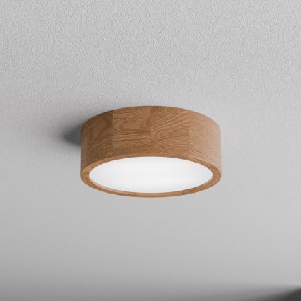 Стельовий світильник CLEO з датчиком руху та сутінків, 2xE27/24W/230V, діаметр 27,5 см, дуб