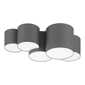 Стельовий світло MONA 5xE27/15W/230V сірий